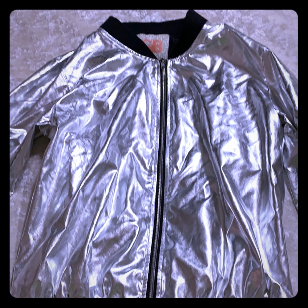Holographic bomber jacket